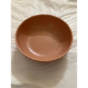 Retro Ceramic Serving Bowl Peach Swirl MCM Home Decor Kitchenware